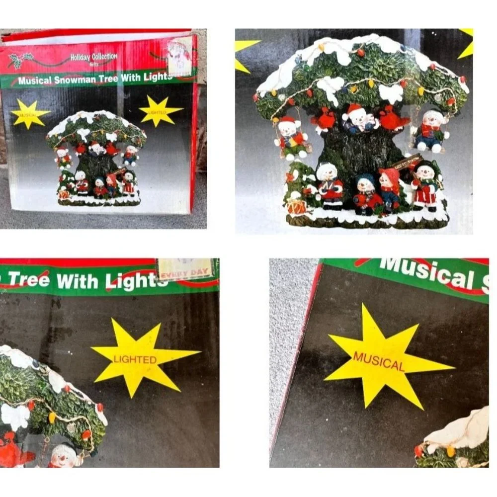 Vintage Holiday Collection Snowman Musical Lights   Music Tested Works C…